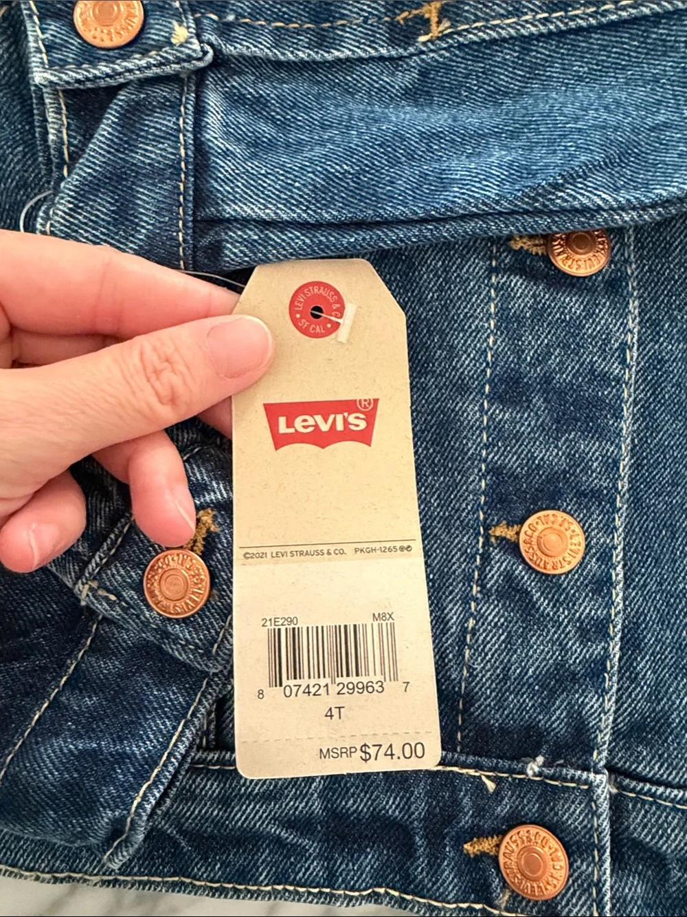 Levi's Kids Sherpa-Lined Denim Jacket in Blue NWT size 4T